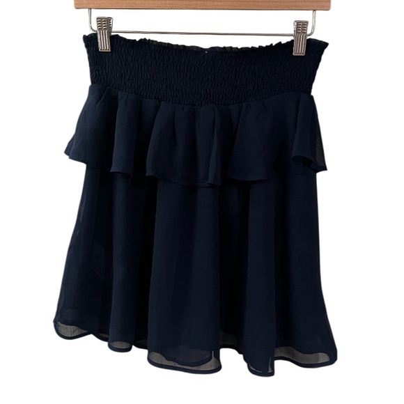 Pepe Jeans London Lana Ruffled Layer Mini Skirt Dulwich Smocked Waist - Picture 6 of 9